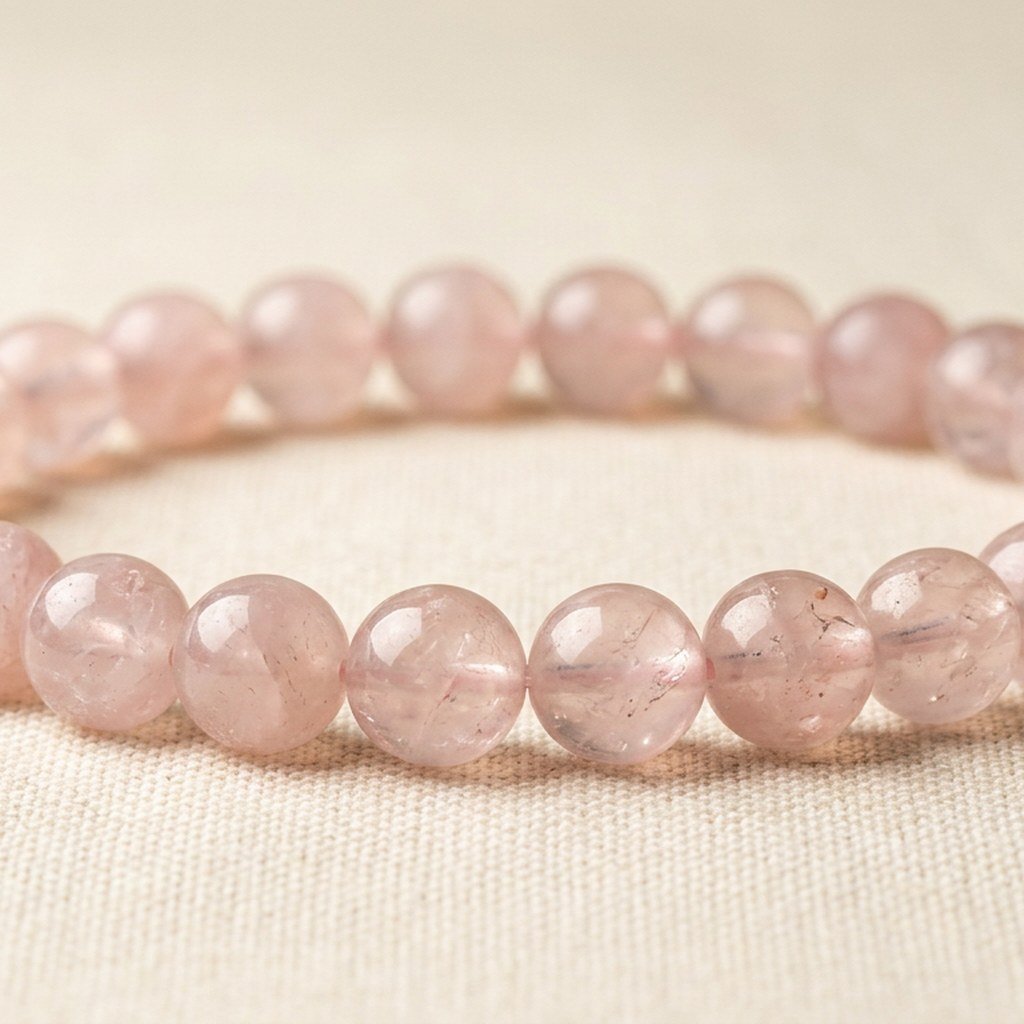 Rose Quartz Bead Bracelet view 3