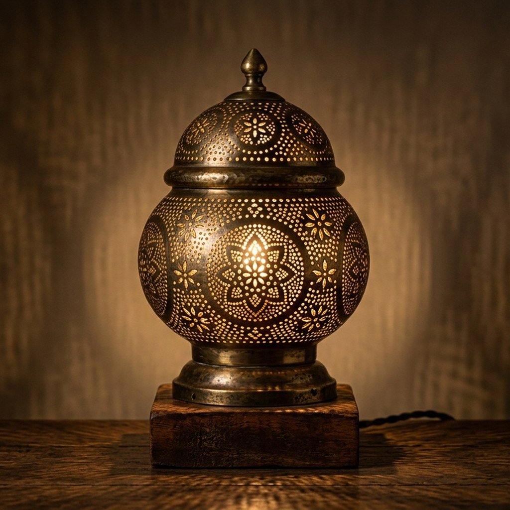 Pierced Brass Decorative Lamp view 3