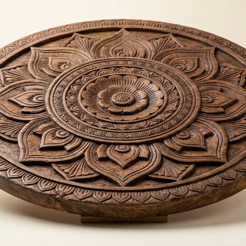 Carved Mandala Wall Panel view 2