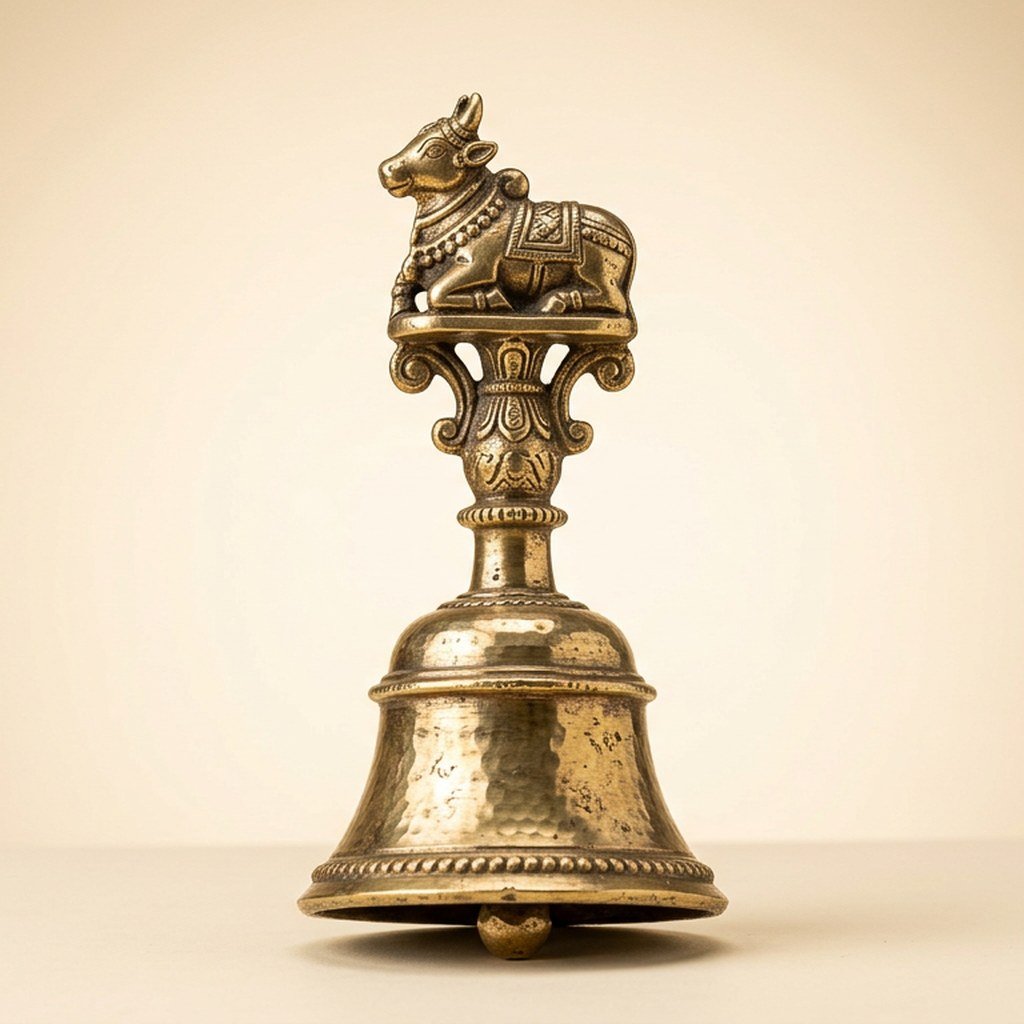 Hand-Cast Brass Puja Bell