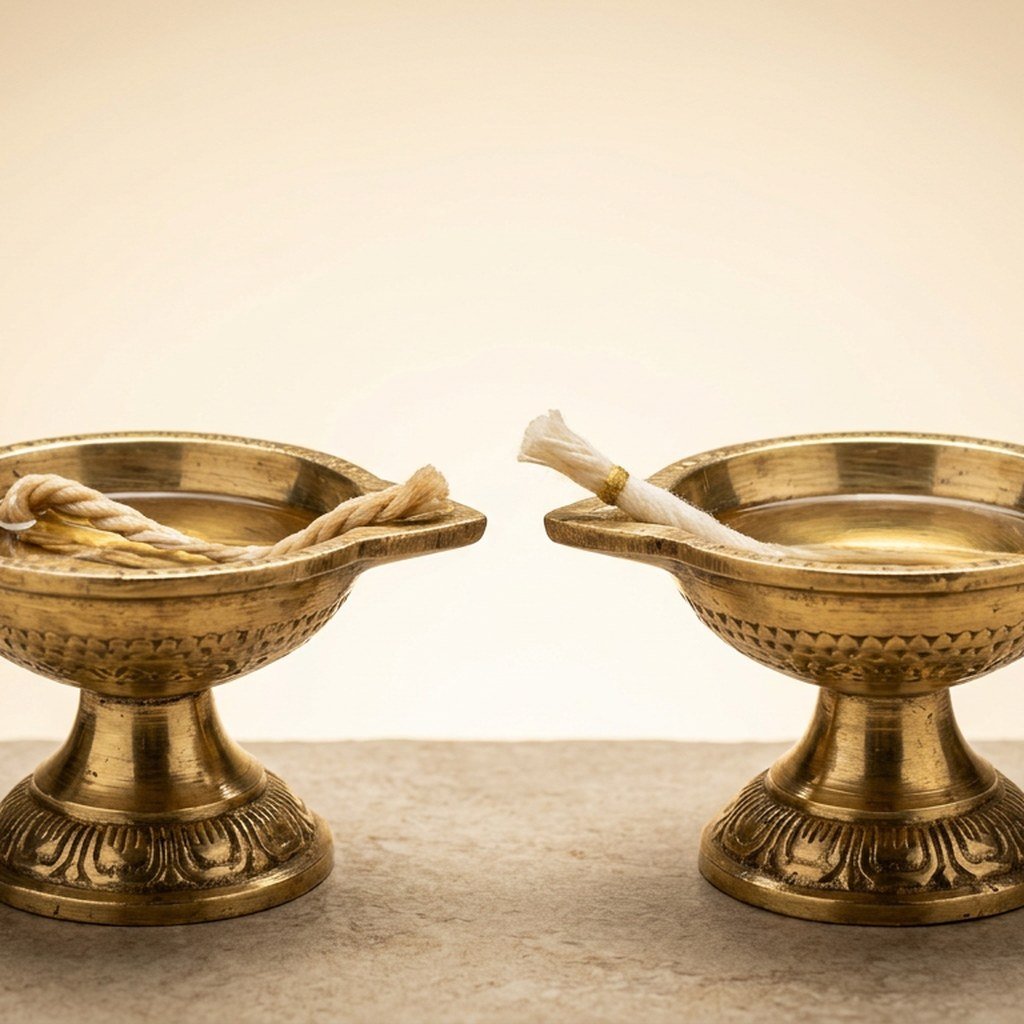 Brass Deepak Diya Pair