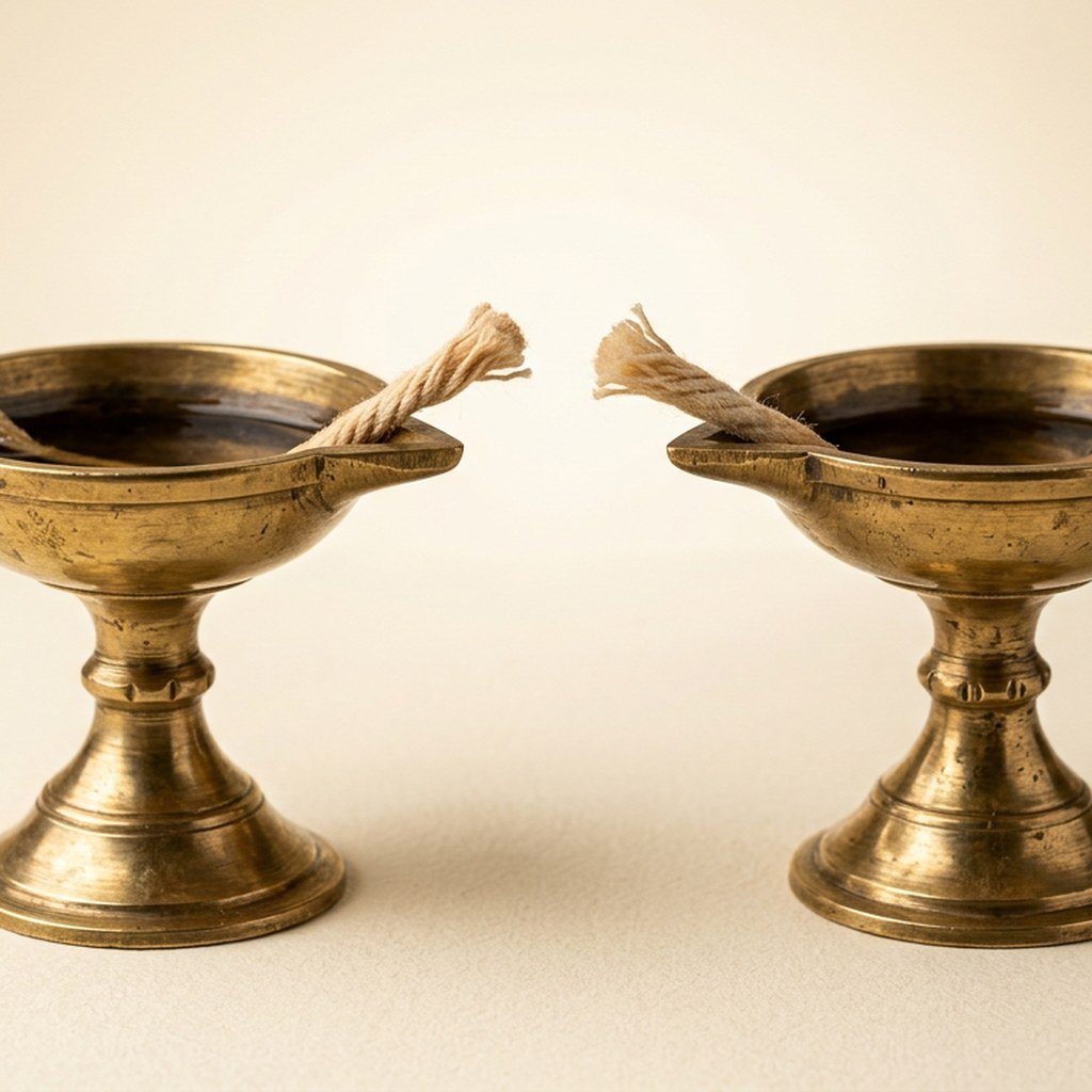 Brass Deepak Diya Pair view 2