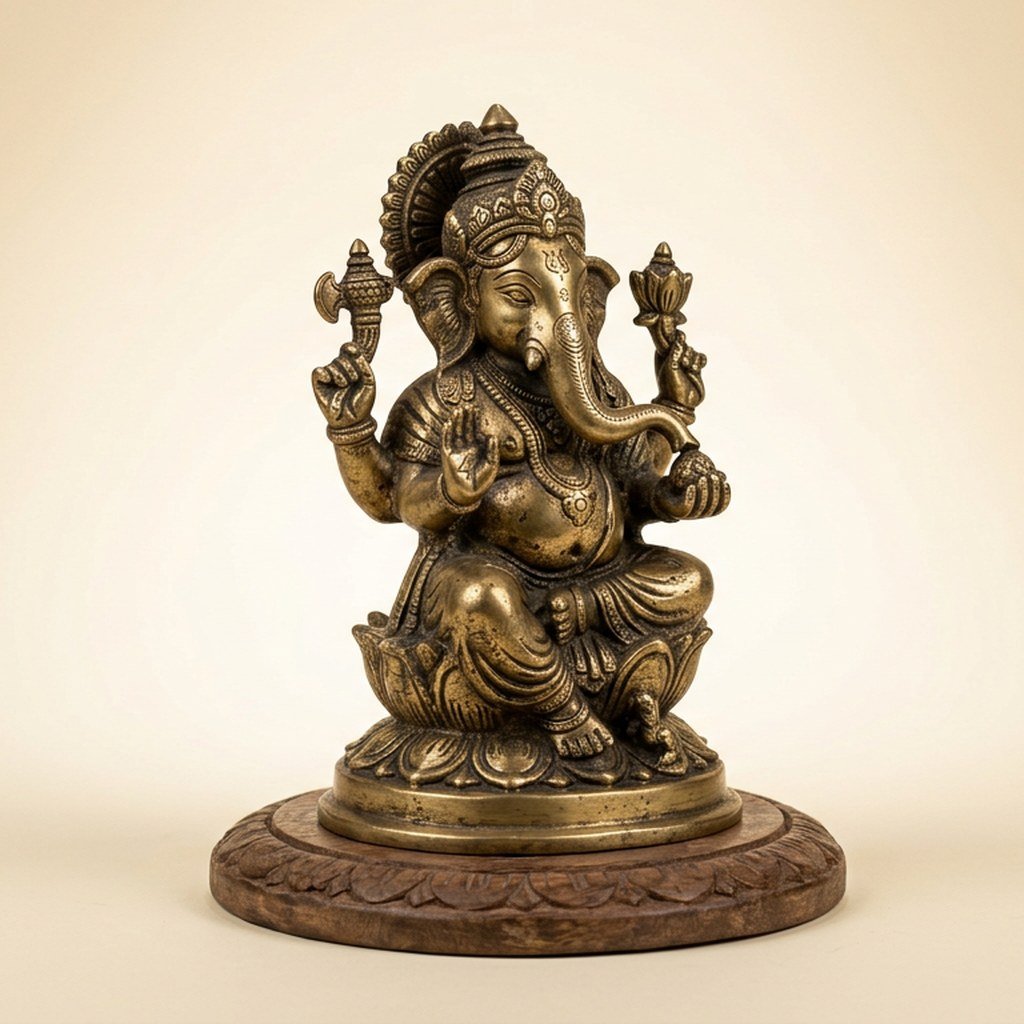Brass Ganesha Showpiece view 2