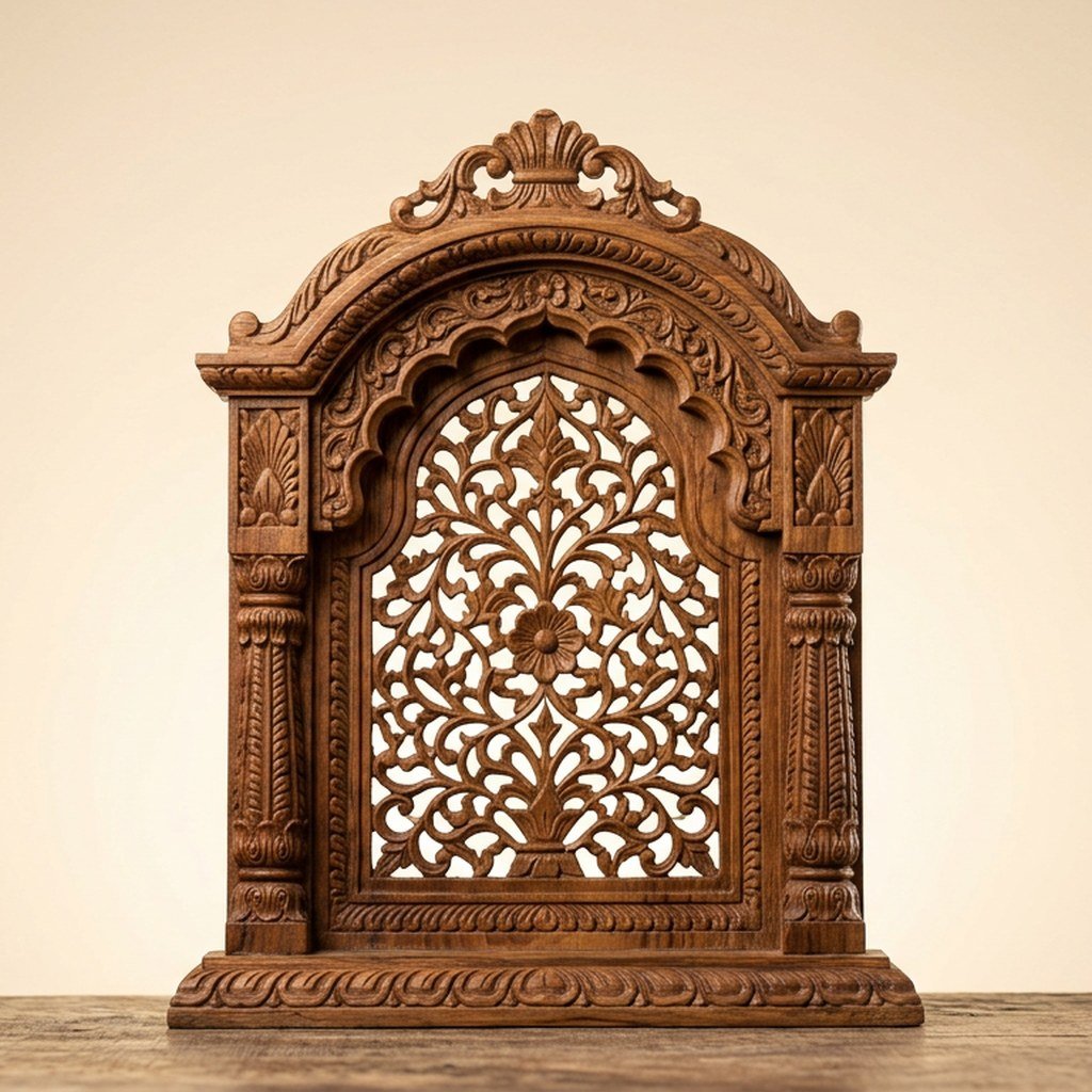 Carved Wooden Temple Arch Décor view 3