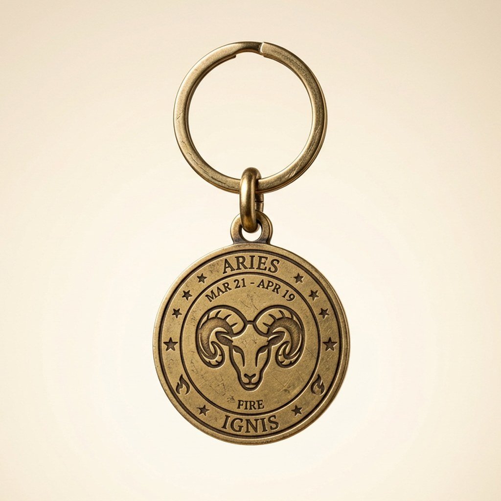 Brass Zodiac Keychain