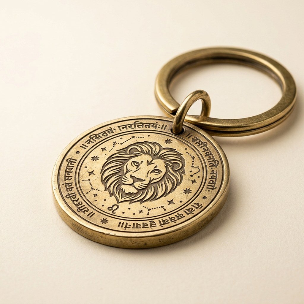 Brass Zodiac Keychain view 2